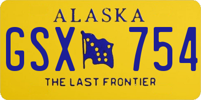 AK license plate GSX754