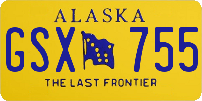 AK license plate GSX755