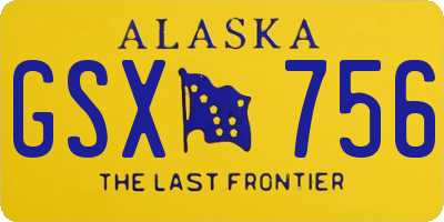 AK license plate GSX756