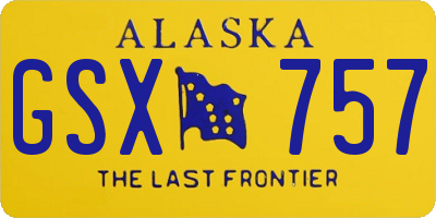 AK license plate GSX757