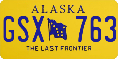 AK license plate GSX763