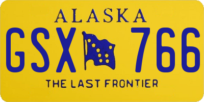 AK license plate GSX766