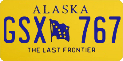 AK license plate GSX767