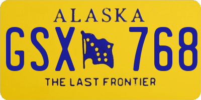 AK license plate GSX768