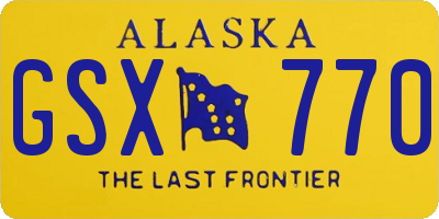 AK license plate GSX770