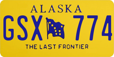 AK license plate GSX774