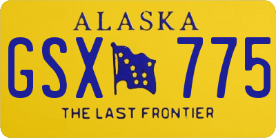 AK license plate GSX775