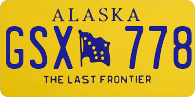 AK license plate GSX778