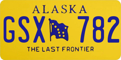 AK license plate GSX782