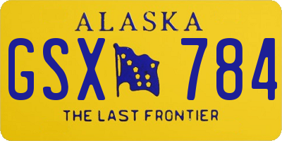 AK license plate GSX784