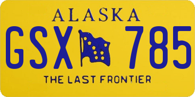 AK license plate GSX785