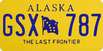 AK license plate GSX787