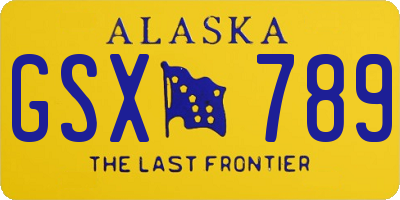 AK license plate GSX789