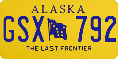 AK license plate GSX792