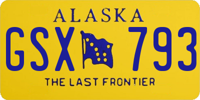 AK license plate GSX793