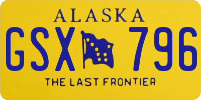 AK license plate GSX796