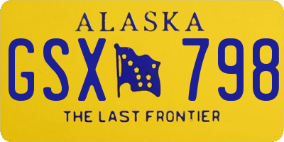 AK license plate GSX798