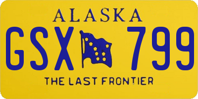 AK license plate GSX799
