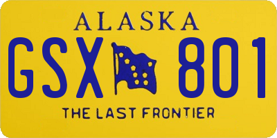 AK license plate GSX801