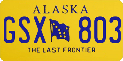 AK license plate GSX803