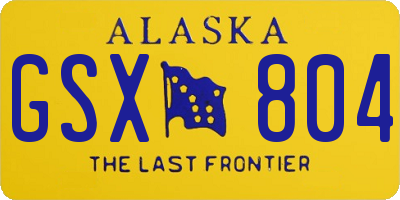 AK license plate GSX804