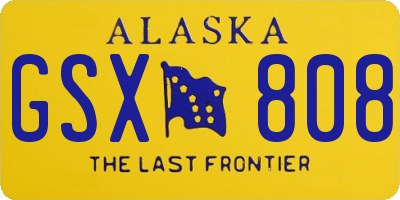 AK license plate GSX808