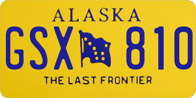 AK license plate GSX810