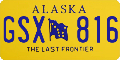 AK license plate GSX816