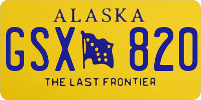 AK license plate GSX820