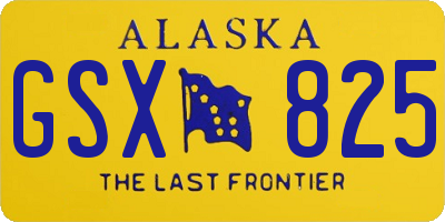 AK license plate GSX825