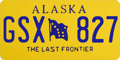 AK license plate GSX827