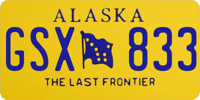 AK license plate GSX833