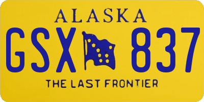 AK license plate GSX837