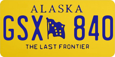 AK license plate GSX840