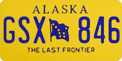 AK license plate GSX846