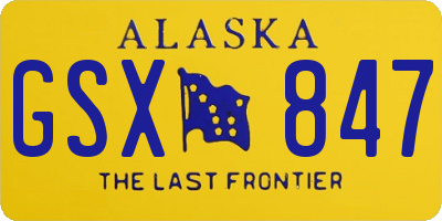 AK license plate GSX847