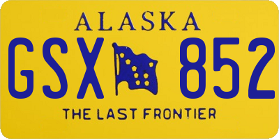 AK license plate GSX852