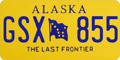 AK license plate GSX855