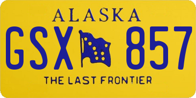 AK license plate GSX857