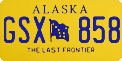 AK license plate GSX858