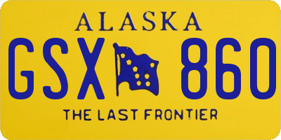 AK license plate GSX860