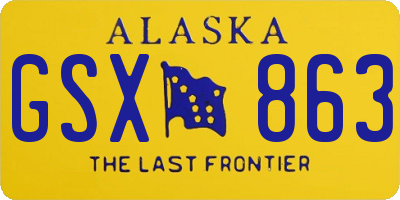 AK license plate GSX863