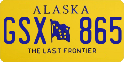 AK license plate GSX865