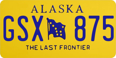 AK license plate GSX875