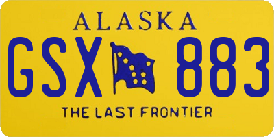 AK license plate GSX883