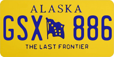 AK license plate GSX886