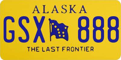 AK license plate GSX888