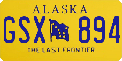 AK license plate GSX894