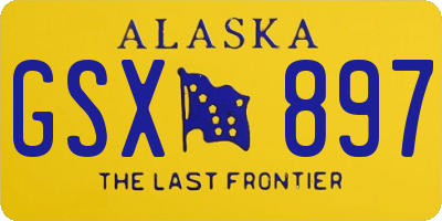 AK license plate GSX897