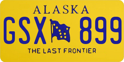 AK license plate GSX899